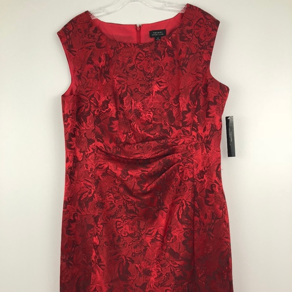 Tahari by ASL Side Ruche Jacquard Sheath Dress 14 - Picture 6 of 8